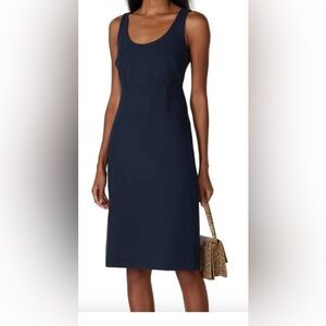Club Monaco Navy Sheath Dress NWT Sleeveless V-Back Button Detail Size 4